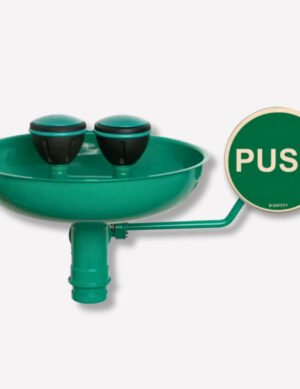 B-Safety Safety Eye-Shower ClassicLine with Recepacle, Stainless Steel, for Wall Mounting